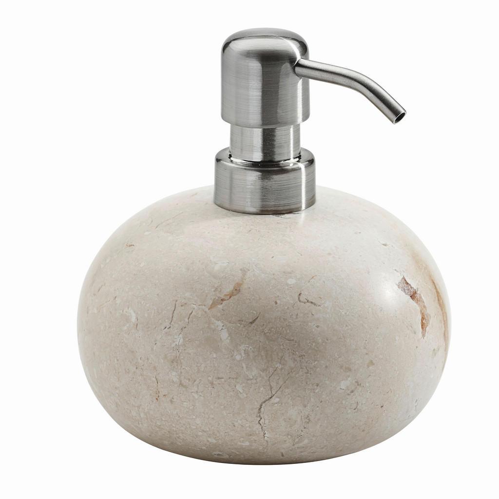 Aquanova Seifenspender , Creme , Stein , 12x13.3 cm , Metallpumpe , Badaccessoires, Seifenspender