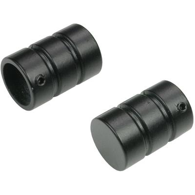 Gardinenstangen-Endstück LIEDECO "Zylinder mit Rille", schwarz, H:2cm L:3,5cm Ø:1,6cm, Gardinenstangenendstücke, Gardinenstangen-Endstück, für Gardinenstangen Ø 16 mm