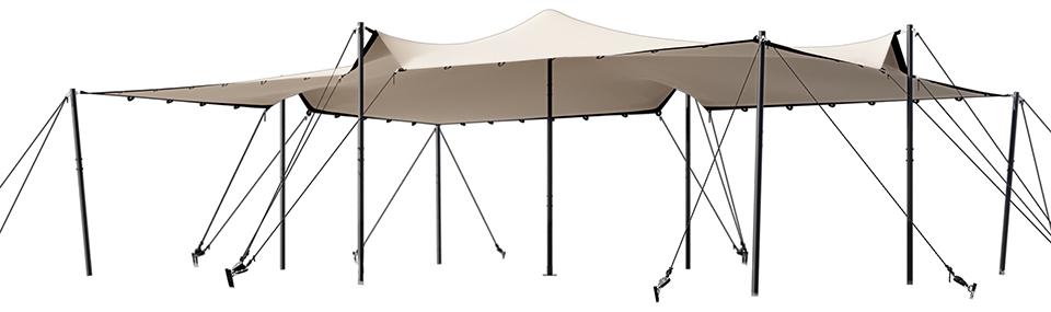 TOOLPORT Professional Stretchzelt 6x8m mit Aluminiumgestänge wasserdicht für Events und Outdoor Einsätze