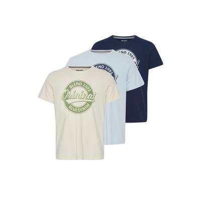 T-Shirt BLEND "T-Shirt BHTee 3 Pack", Herren, Gr. L, bunt (mix colors), Obermaterial: 100% Baumwolle CO., Shirts T-Shirt