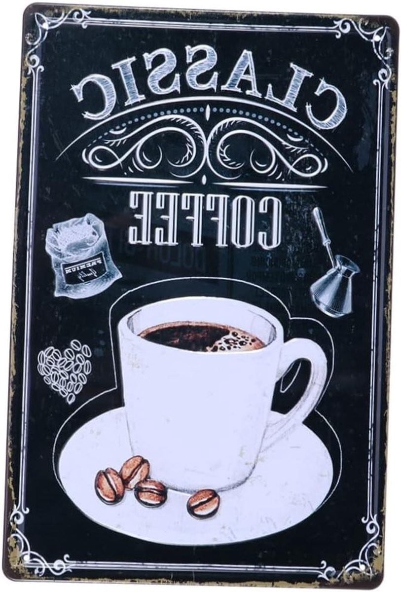 Decoratief Blikken Schilderij Wanddecoratie in Vintage Stijl - 30 x 20 cm