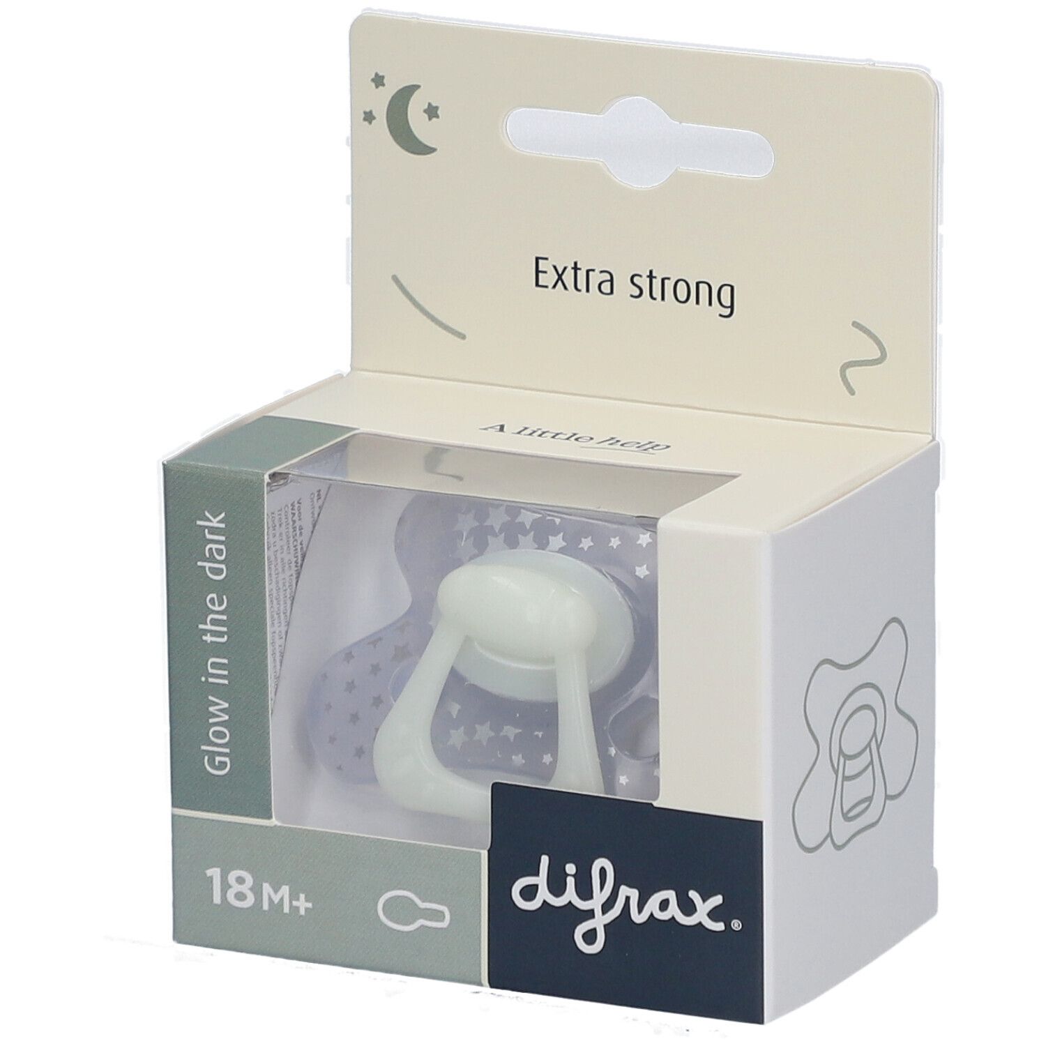 Difrax Fopspeen Glow in the Dark Natural 20 Maanden+ 1 St Schnuller