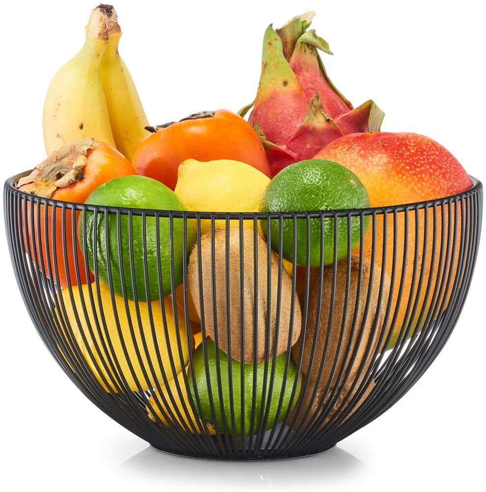 Obstschale ZELLER PRESENT, schwarz, H:14cm Ø:25cm, Metall, Schüsseln, Obstschale, in klarem Design schwarz Ø 25cm