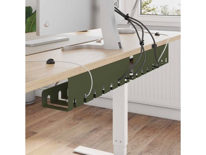 vidaXL Unter dem Schreibtisch Kabelmanagement Tray 2 Stk. Olivgrün