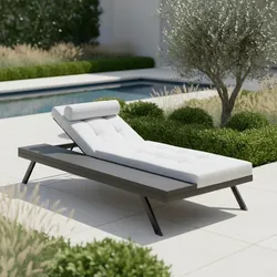 Gartenliege Avolina Hellgrau Outdoorstoff/Metall