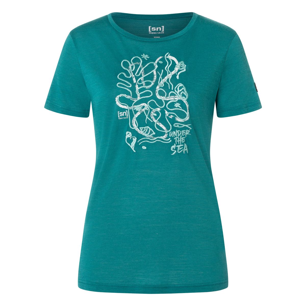 Super.Natural W Under The SEA Tee pacific/white stone/lagoon green (70H) XL SNWP0324670HXL