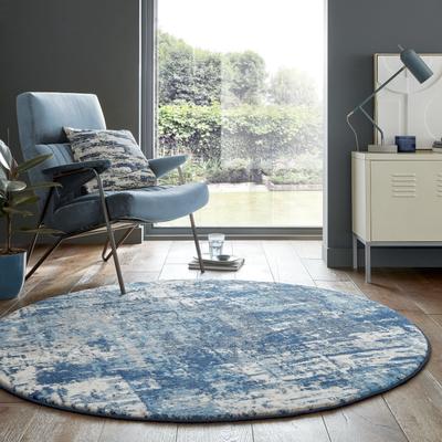 Teppich FLAIR RUGS "Wonderlust", blau, H:10mm Ø:160cm, Kunstfaser, Teppiche, Teppich