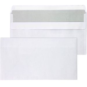 Mailmedia Briefumschläge weiß, DIN lang, ohne Fenster, selbstklebend, 75g/m², 100 Stück