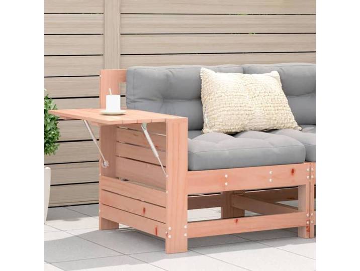 Automne/hiver  Brun Canapé de jardin accoudoir avec table d'appoint massif douglas - Hauteur:70.5cm DEC8670355