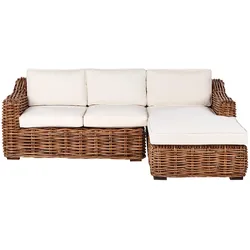 GARTEN-ECKSOFA 3-Sitzer Beige Briatico
