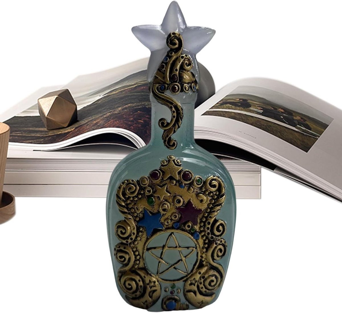 Decoratieve Fles Antiek - Sierlijke Vaas voor Interieur Decoratie - Hoogte: 19,5 cm