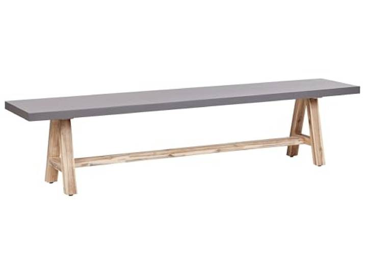 Industrielle Bank Faserzement Akazienholz grau / heller Holzfarbton Tonnare