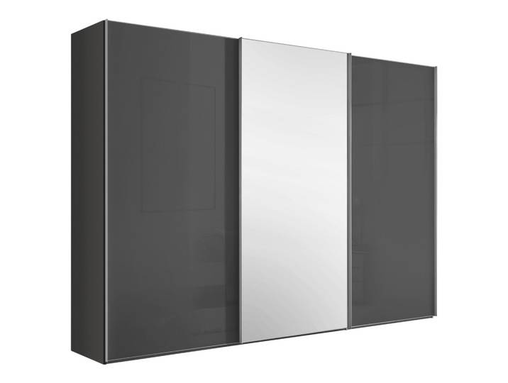 Schwebetürenschrank 249/222/68 cm Silberfarben, Dunkelgrau