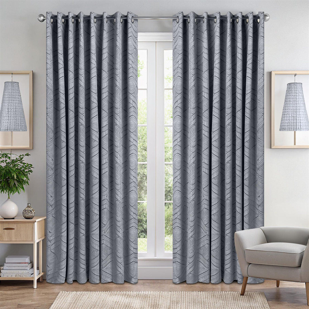 Natur Pur Blackout Curtain Pair Silver 168cm Width x 229cm Drop