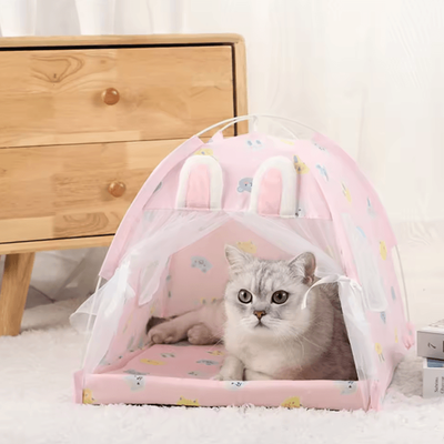 Uplift Curations Pet Tent Bed Cozy Cat House With Cushioned Furniture For Indoor Pets rabbit 15.7 X 15.7 In
