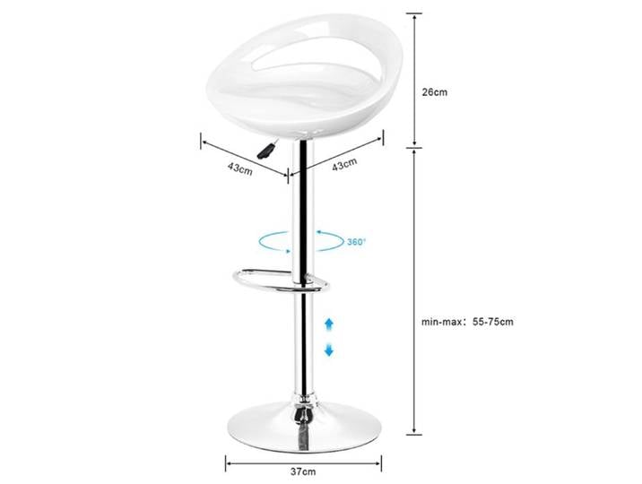 Amiremplie 4X tabourets de Bar Hauteur réglable Style Moderne Chaise de Bar Blanc