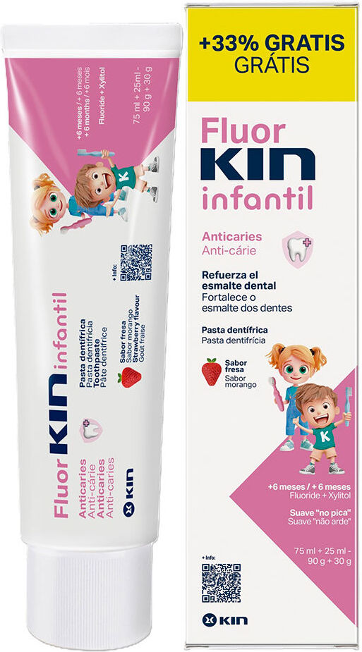 Fluorkin Infantil pasta dentífrica #fresa 75+25 ml