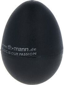 Thomann Egg Shaker www.thomann.de Noir avec inscription argentée