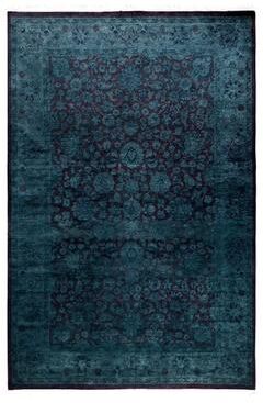 Overton "Fine Vibrance One-of-a-Kind Hand-Knotted Area Rug - Gray, 4' 2"" x 6' 4"" - 4' 2"" x 6' 4"""
