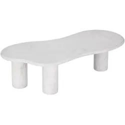 Couchtisch Curva aus Mortex, organisches Design, modern, Chalk Hellgrau, 130x69 cm