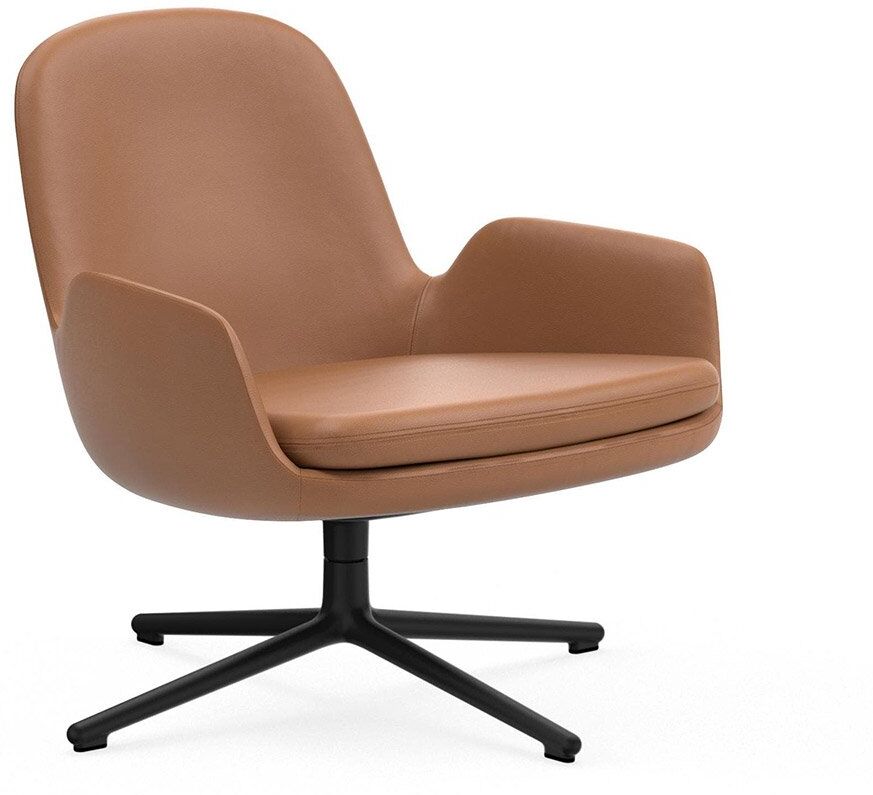 Normann Copenhagen Low Loungesessel Kreuzfuß (brandy, schwarz, Sørensen Læde... brandy   schwarz   Sørensen Læder Ultra Leder