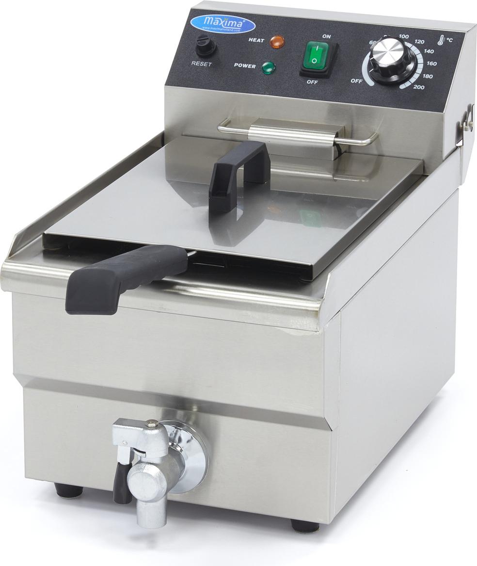Maxima - Gastro Fritteuse - 10 l - 1 Korb - mit Ablasshahn