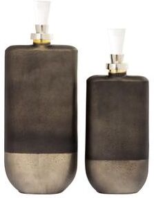 Atlas Lighting and Home Atlas Mara Capped Onyx Glass Bottle Shaped Vases