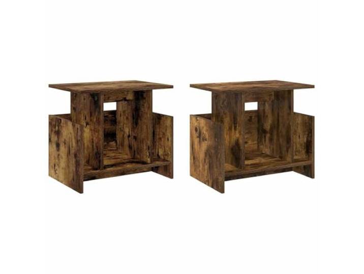 KTHLBRH TV-Ständer 2 Stück Eiche Smoke Holz Engineered Modernes Design, rechteckiges Design, Verwendung im Innenbereich, Montage erforderlich, Gewicht 18,64 kg, großer Stauraum