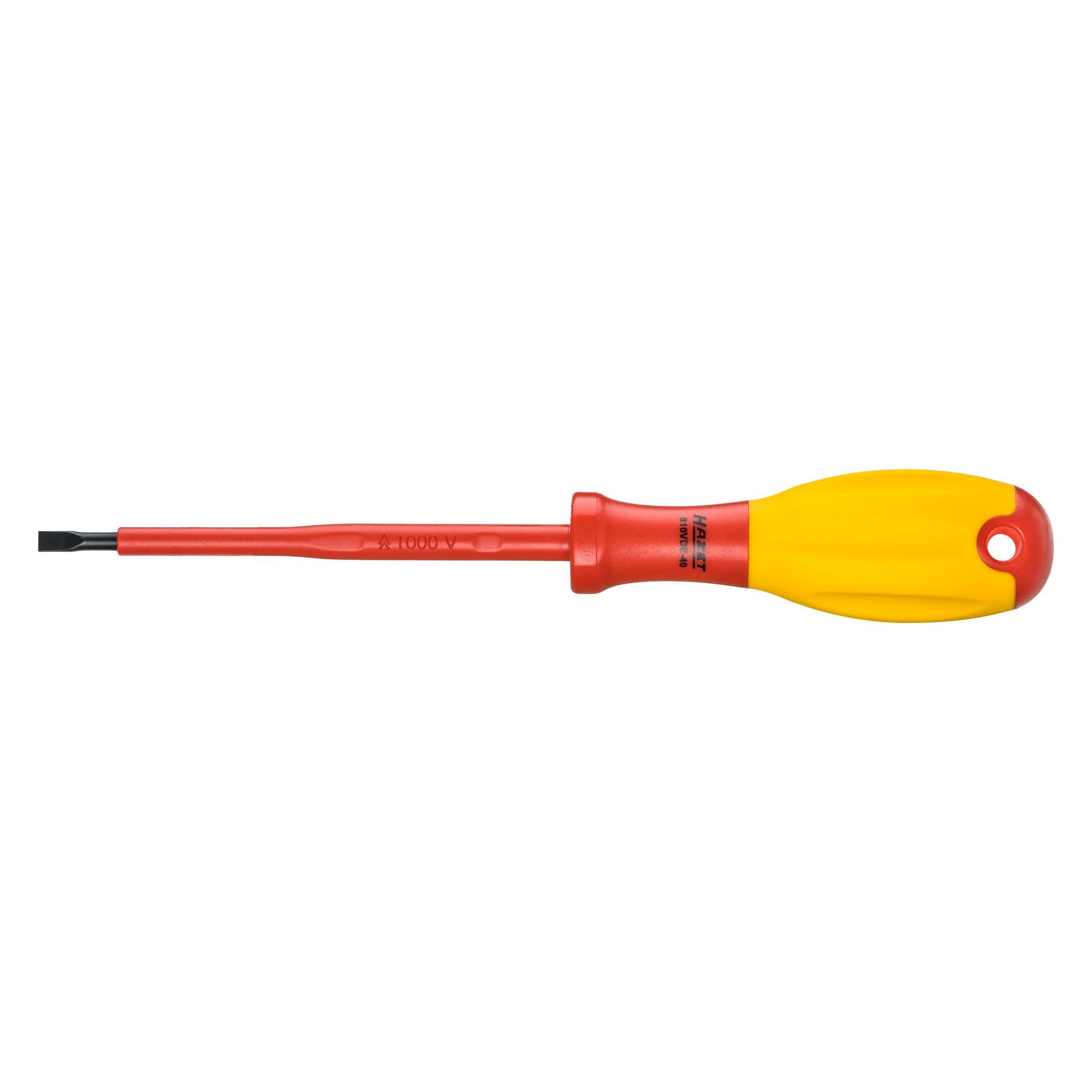 Hazet Elektriker-Schraubendreher schutzisoliert 810VDE-40 Schlitz Profil 0.8 x 4 mm (Schlitzschrauben) (810VDE-40)