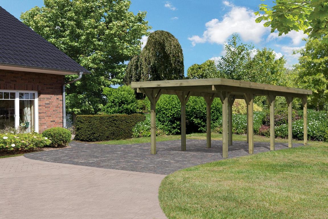 KARIBUHOLZT Carport einzel Classic 3 A PVC Dach,kdi 318x854x234 08427257