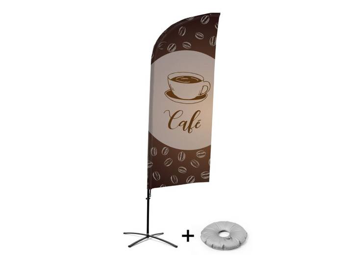 Showdown Displays Standregal Showdown Displays Beachflag Alu Wind Komplett-Set Kaffee Französisch K, 1-tlg.