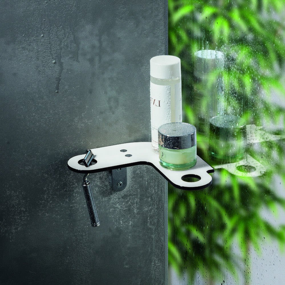Giese Slimboard Eckmodell mit Halter für Rasierer Befestigung links, Accessoires, 30965-02, chrom