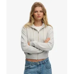 Superdry für Damen. W2012286A Sweatshirt Logo Cropped grau (S), Lässig, Baumwolle
