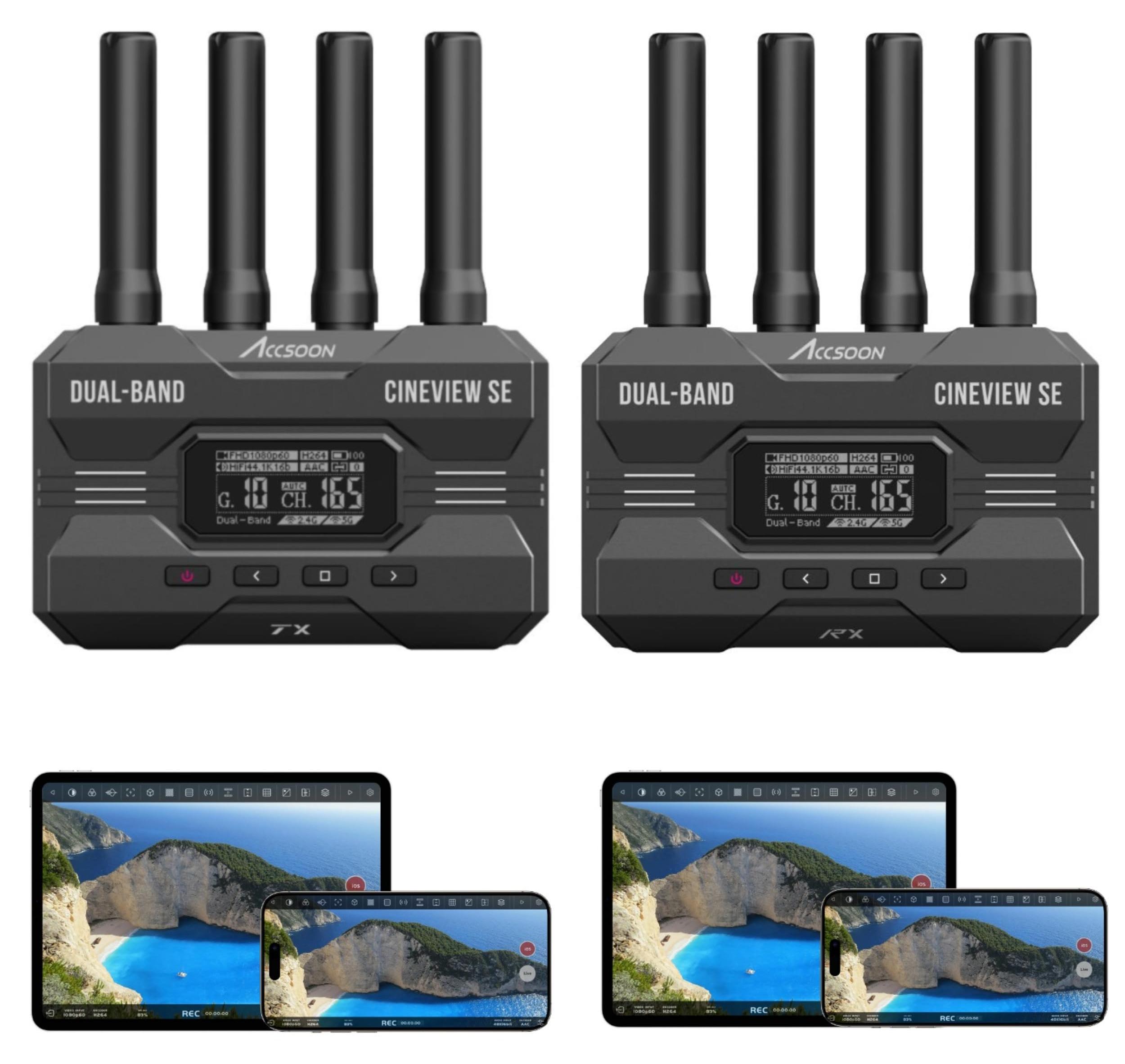 Drahtloser Videoempfänger - Drahtlose HDMI/SDI-Übertragung - 2,4G/5G Dualband - Reichweite 350 m - Latenzzeit unter 0,05 Sekunden