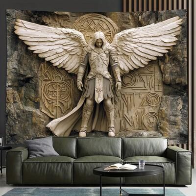 Uplift Treasures Glam 3D Angel Wall Tapestry Polyester Decor lf 5130160gt 130x150cm
