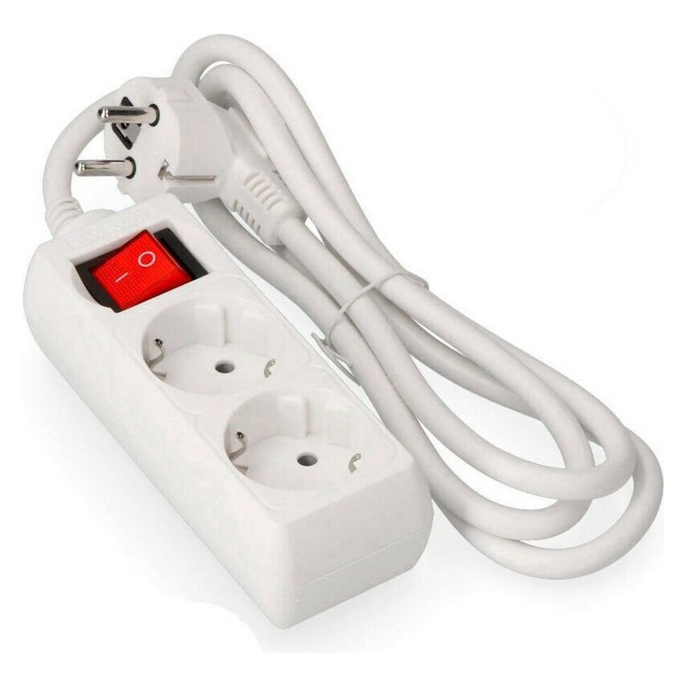 EDM Steckdosenleiste mit 2 Steckdosen mit Schalter 41018 Schuko (3 m) (2x, CEE 7/4, 3 m) (45268944)