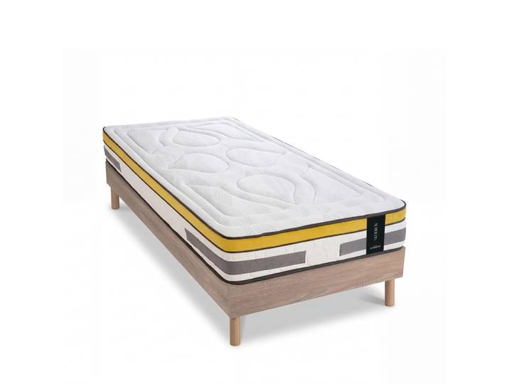 Ensemble matelas ressorts mémoire h24 sommier 90x190