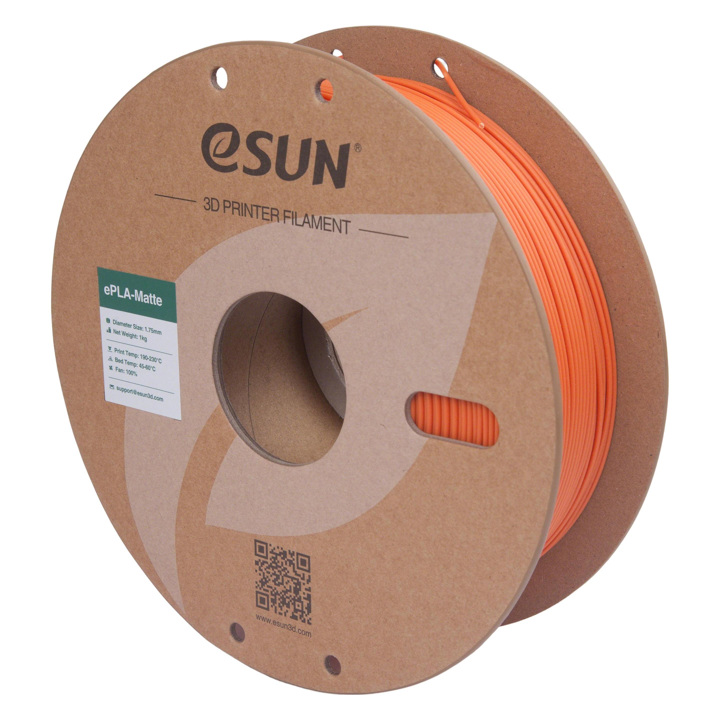 eSUN ePLA-Matte Mandarine Filament 1.75mm 1Kg (PLA, 1000 g, 1.75 mm) (ePLA-Matte-P175T1)