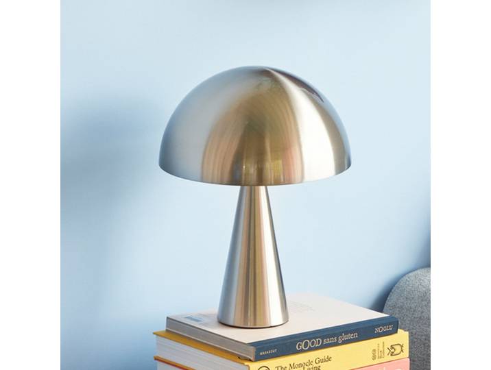 Mush Taffellamp Small Nickel - Hübsch Mush Mini - Woonkamer - Designer - Metaal - 1 lamp