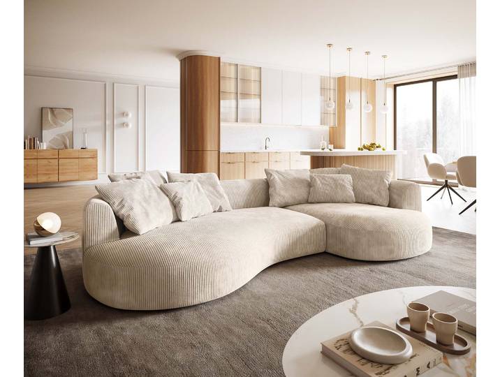 Big-Sofa Edina 330x170 cm Cord Beige, Big Sofas