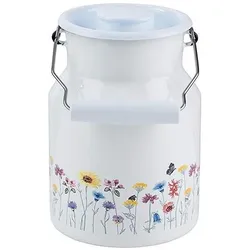 Kelomat, Milchkanne, Milchkanne Flora mit Deckel 1,5 Liter Emaille (1.50 l)