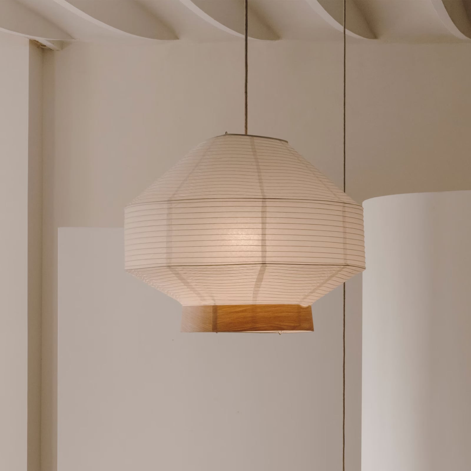Kave Home Lampenkap Hila Papier, Wit, Ø55cm