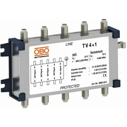 OBO Bettermann TV 4+1 Überspannungsschutzgerät f.Sat-Technik 70V 5083400 (Sonstige), SAT Zubehör, Weiss