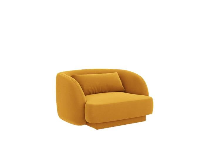 Design Sessel „Tulum“ Samt Senfgelb chosen by Bloomingloft