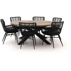 Intenso Asti/Rough-Y Ø 180 cm Gartenmöbel-Set 7-teilig