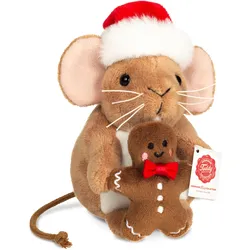 Teddy-Hermann - Weihnachtsmaus mit Lebkuchenmann 11 cm