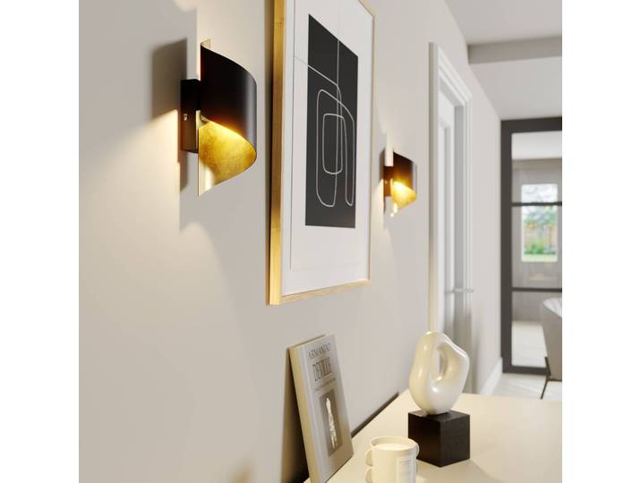 Wandlampe Desirio Lindby, dimmbar, schwarz, für Schlafzimmer, Metall, Modern, Wandleuchte, Wandlampe Innen