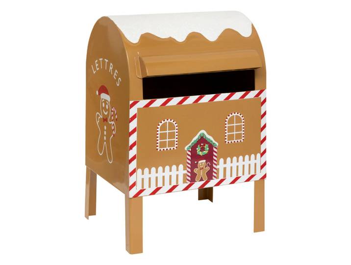Atmosphera Createur d´interieur Briefkasten Metall Weihnachtsmann 34 cm, Goldfarben, 16x34x20.5 cm, Dekoration, Weihnachtsdekoration