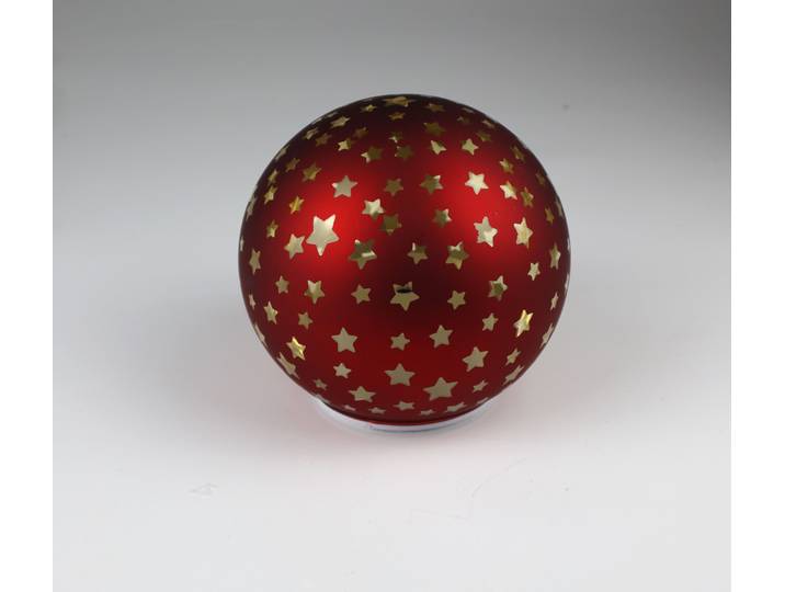 LED Dekoobjekt AM DESIGN Kugel Stern-Optik, drehend , rot, Ø:12cm, Leuchten, LED Dekoobjekt, Ø: 12 cm