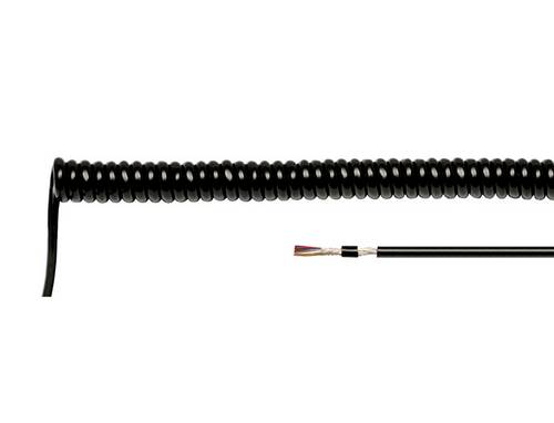 HELU 600155 Spiralkabel LiF12YD11Y 400mm / 1600mm 3 x 0.14mm² Schwarz 1St.